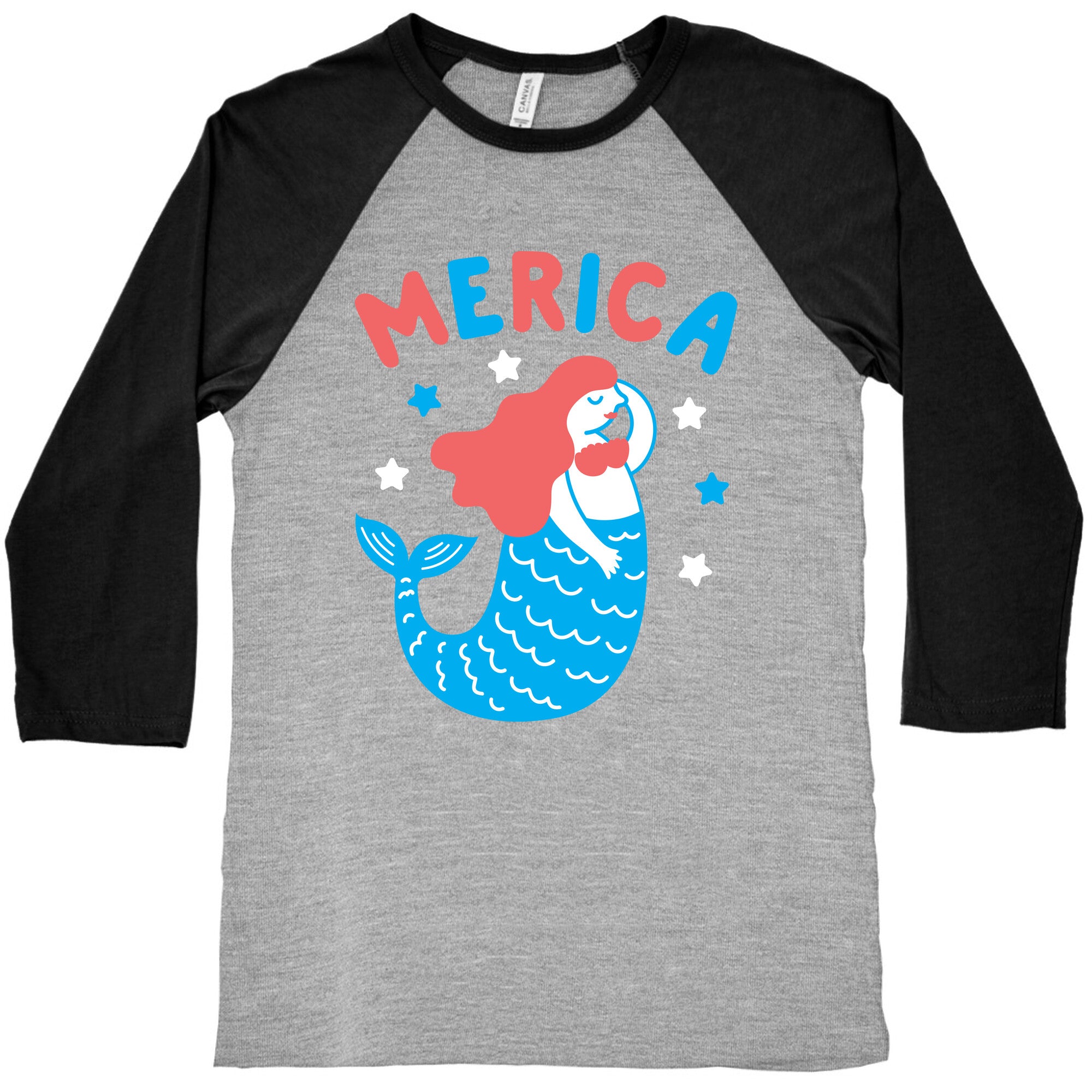Merica Mermaid Baseball Tee